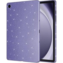 Defne Store Galaxy Tab S7 T870 ile Uyumlu Simli Parlak Görünümlü Tablet Koton Kılıf, Derin Mor 6