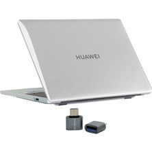 Defne Store Huawei Matebook 14S Kılıf Uyumlu Kristal Parlak Şeffaf Sert Hard Case 2021-2023 14 Inç