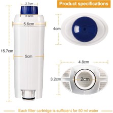 Store Filtre - Delonghi Filtre DLSC002 Için Kahve Makinesi Filtresi, Aktif Karbon Yumuşatıcılı, Su Filtresi, De'longhi Ecam, Esam, Etam, Bco, Ec ile Uyumlu (2'li Paket)