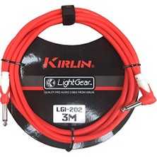 Defne Store LGI-202RD 1/4'' Mono Düz Uç - Dik Açılı 3 Metre Kablo