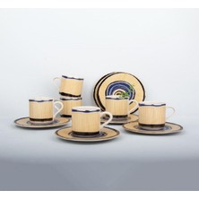 Store Ar Yıldız Perline 12 Parça 6 Kişilik Türk Kahve Fincan Takımı 100 ml
