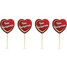 Store Benim Marifetlerim - Seni Seviyorum Baskılı Pasta Kürdanı 20 Adet