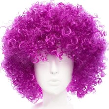Defne Store Koyu Mor Violet Afro Bonus Saç Peruk