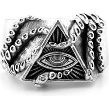 Defne Store Her Şeyi Gören Göz Piramit Illuminati Pirinç Ayarlanabilir Erkek Yüzük RG066