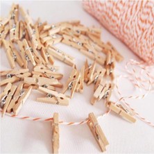 Store 24 Adet Mini Ahşap Not Mandalı,not Tutucu Dekoratif Mandal Çalışma Odası Ev Ofis Için Küçük Mandallar (Natural)