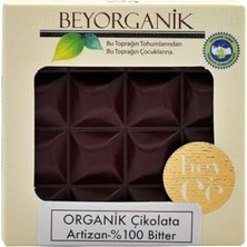 Defne Store Organik Artizan ÇIKOLATA%100 Bitter 40 G, Kakao Kitlesi, Kakao Yağı ve Kakao Tozu ile