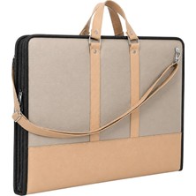 Store 40X55 cm Suni Deri Profesyonel Resim Proje Çantası Camel-Bej – 35X50 cm Uyumlu, Çift Taraflı T Cetveli Aparatlı