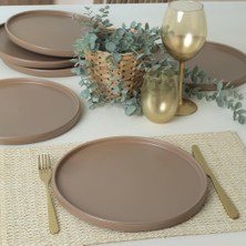 Store Mat Toprak Taupe Stackable Servis Tabağı 27 cm 6 Adet 977