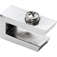 Store Cam Tutucu Ahşap Raf Tutucu Cam Etejeri Metal U Tipi Krom Metal Vidalı (4 Adet)