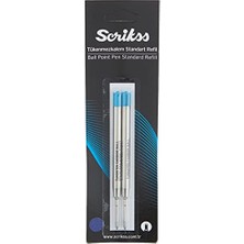 Defne Store Dev Tükenmezkalem Refil, 2'li Blister, 0.7 mm Uç, Mavi
