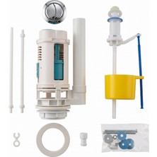 Store Rezervuar Iç Takımı Çift Kademeli 3/6 L Krom Butonlu Alttan Su Girişli Sessiz Dolum Valfli Universal Klozet Rezervuar Takımı