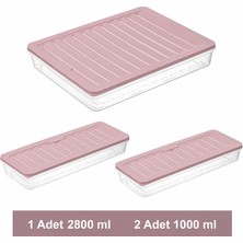 Store Buzdolabı Organizeri, Buzdolabı Için Çok Amaçlı Saklama Kabı, Fresh Box, Şeffaf ve Ayarlanabilir, Gıdaları Taze Tutma Özelliği, Mutfak Düzenleyici (4800 ml Pembe)