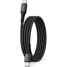 Defne Store Type C-C, 60 W Pd Hızlı Şarj Kablosu, Örgülü, Wahoo (1, SIYAH_1M, 100, Santimetre)