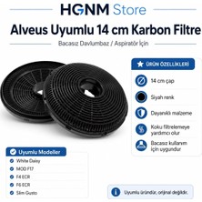 Store Alveus F17 F4 Ecr F6 Ecr Slim Gusto Uyumlu 14 cm Siyah Davlumbaz Karbon Filtre KB11