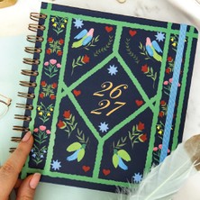 Store 2026-2027 18X20 Spiralli Kare Haftalık Akademik Ajanda - Çiçek