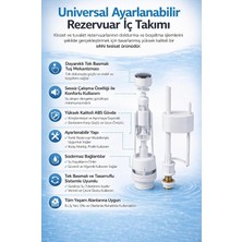 Store Universal Ayarlanabilir Klozet Rezervuar Iç Takımı, Tek Basmalı Mekanizma, Sessiz ve Tasarruflu Su Akışı, Yüksek Dayanımlı Abs Gövde, Kolay Montaj, Uzun Ömürlü Kullanım