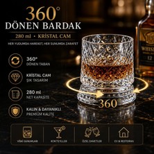 Store 360 Derece Dönen Kristal Cam Bardak 280 ml