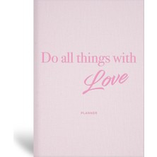 Store 15X21 Keten Süresiz Planlayıcı Ajanda Defter Pembe