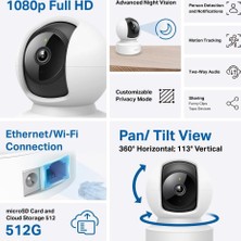 Store C202, 1080P Full Hd, Hareket Tespit ve Takibi, 360°, 9m Gece Görüşü, Çift Yönlü Ses, Alarm, Bulut/yerel Depolama, Bebek Ağlaması Tespiti, Iç Mekan Ethernet/wi-Fi Güvenlik Kamerası