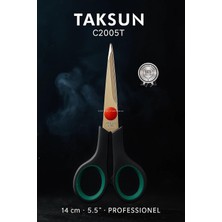 Store Taksun Paslanmaz Çelik Makas, 14 Cm, C2005T, Keskin Bıçak, Ofis, Okul Kullanımı, Çok Amaçlı, Dayanıklı Vidalı Yapı, Ergonomik, Hassas Kağıt, Karton Kesimi, Profesyonel Makas, 5,5"