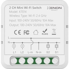Defne Store Ikili Wi-Fi Akıllı Anahtar, 16A 220V Röle, Iki Yönlü Işık Şalteri, Tuya Uyumlu, Google Home/alexa Destekli, X7014