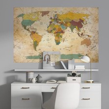 Defne Store Modern Okul ve Eğitim Için Uygun Dünya Haritası Duvar Sticker (70X105 Cm.)