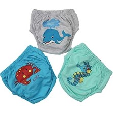 Defne Store Bebek Desenli Tuvalet Alıştırma Külot 3 'lü (Renkli / 1 Yaş)