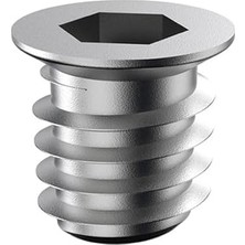 Defne Store Metal Düz Dişli Dübel Ahşap Dübeli M8 10X15 Diş Çinko Mobilya Bağlantı Ünite Birleştirme (50 Adet)