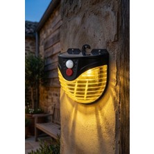 Store Solar Duvar Lambası PT-2964, Güneş Enerjili Bahçe Aydınlatması, Hareket Sensörlü Dış Mekan Lambası, Sarı Işık Ledli Gece Lambası, Su Geçirmez Aplik