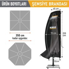 Store Bahçe Şemsiye Kılıfı, Veranda Parasol Konsol Şemsiyesi Brandası, Koruma Örtüsü, Su Geçirmez, Hava Koşullarına Dayanıklı Bahçe Gölgelik Güneşlik Örtüsü (240-57/57 Cm) Siyah