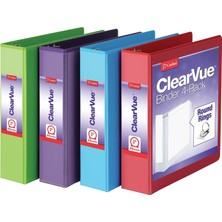 Store 3 Halkalı Klasör, 2 Inç Yuvarlak Halkalı Klasör, 475 Yaprak Tutar, Clearvue Kılıflar, Yapışmaz, Pvc Içermez, Çeşitli Renkler, 4'lü Paket (29311)
