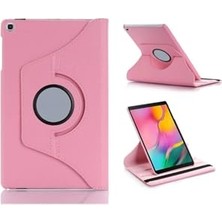 Defne Store Samsung Galaxy Tab A8 T290 Yatay ve Dikey Standlı 360 Derece Döner Tablet Kılıfı, Kumpembe