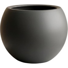 Defne Store Zevli Modern Küre Saksı 7l; Iskandinav Tarzı, Orta Boy Dekoratif Salon ve Bahçe Saksısı (Antrasit)