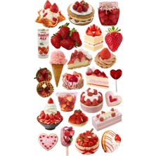Store Strawberry Dream Çilek Rüyası Tablet Telefon Laptop Bullet Journal Sticker - Suya Dayanıklı Etiket