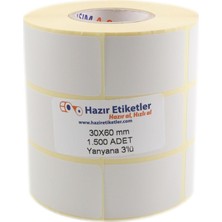 Store Pp Opak Etiket 30MM x 60MM 1500 Adet Yan Yana 3 Lü