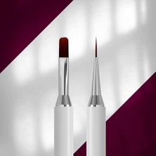 Defne Store Çift Uçlu Sentetik Nail Art Jel Liner Fırçası 11-12 mm Manyetik Kapaklı Nbx-06/11