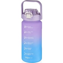 Defne Store Vagonlife Su Matarası, 1500 Ml, VGN2213, Mavi Pembe