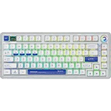 Defne Store Gasket Pro x Kablosuz Mekanik Oyun Klavyesi; %75 Düzen, Üçlü Mod (Kablosuz, Bluetooth, Kablo), Rgb, 81 Tuş, Doğrusal Anahtarlar, Akıllı Ekran, Beyaz