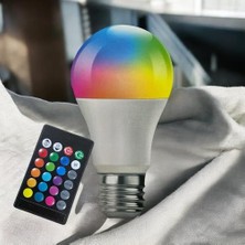 Defne Store Akıllı LED Ampul, 16 Renk, 9 W, E27 Duy, Uzaktan Kumandalı