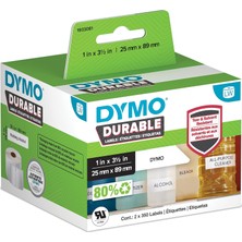 Store 1933081 Lw Durable-Etiketten Labelwriter-Baskı, Beyaz Polyester 25 x 89 mm