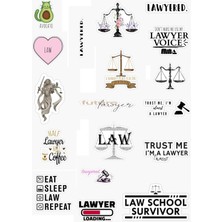 Store Hukuk Avukat Lawyer Temalı 18'li Sticker Seti