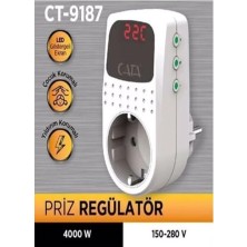 Defne Store Akım Korumalı Tekli Priz CT-9186, Dijital Priz Regülatörü