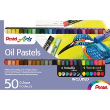 Store Phn Yağlı Pastel Tebeşir - 50 Renk Metalik ve Neon Dahil (50 Adet - Çeşitli Renklerde)