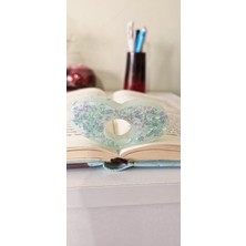 Store Dekoratif Reçine, Turkuaz ve Mor Simli, El Yapımı Okuma Yüzüğü, Bookmark