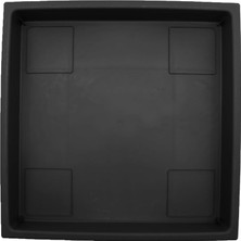 Store 14 Inç Accent Kare Plastik Bitki Tabağı - Saksılar Için Iç Mekan Dış Mekan Bitki Tepsileri - 14"X14"X1.8", Siyah