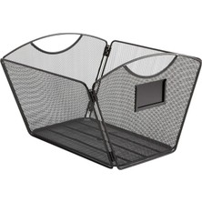 Store Ürünler Onyx Mesh Letter Boyutlu Masaüstü Küvet Dosyası 2162BL, Siyah Toz Boya Kaplama, Dayanıklı Çelik Hasır Inşaat, Kompakt Depolama Için Katlanabilir, Entegre Kolları