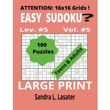 Defne Store Kolay Sudoku Büyük Yazı 16 x 16: Gençler ve Yetişkinler Için