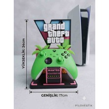 Pilovestik Kişiye Özel Isimli Gta 6 Temalı Oyun Kolu Standı - Ps5 ve Xbox Uyumlu Standart Gamepad Tutucu