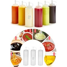 Defne Store Chef Hazırlık Şişesi (2 Adet) Kapaklı Salata Sosu Zeytinyağı Ketçap Mayonez Sıkma Sosluk 400 ml