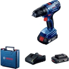 Defne Store Gsr 180-LI Akülü Delme Vidalama Makinesi (18 V; 2 x 2,0 Ah Akü, Şarj Cihazı, Yumuşak/sert Tork: 21/54 Nm, Plastik Çanta, Gsr 180-LI, 06019F8109, Mavi